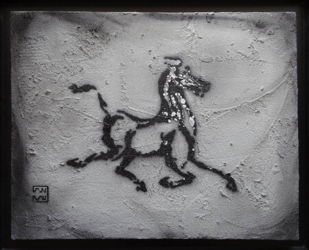 An Pra - La constellation du cheval 2014 - technique mixte du toile - 50x40 - 580 euros encadré