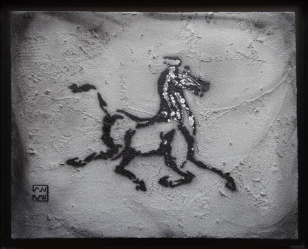 An Pra - La constellation du cheval 2014 - technique mixte du toile - 50x40 - 580 euros encadr&eacute;