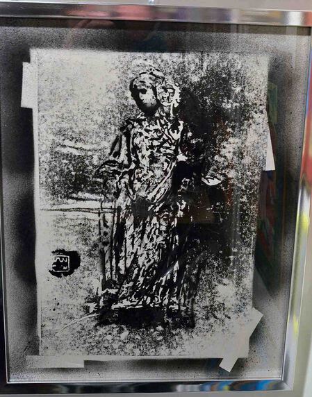 An Pra - Mystery five palimpseste 2013 - acrylique sur carton - 43x53 encadré sous verre - 530 euros