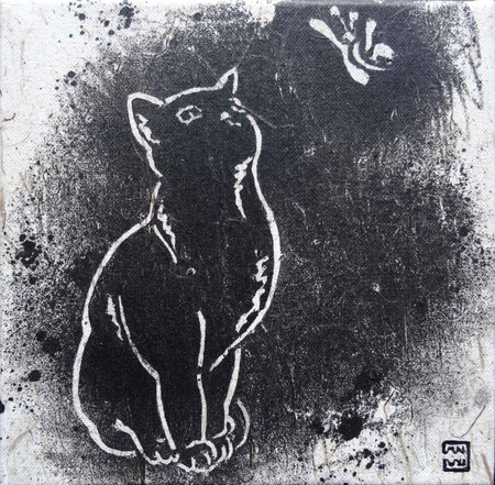 An Pra - Pistou 2012 - Acrylique sur papier m&ucirc;rier maroufl&eacute; sur toile - 20x20 - 65 euros sans cadre, 75 euros encadr&eacute;